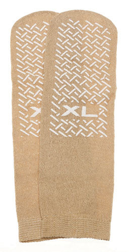 Slipper Socks; XL Beige Pair Men's 10-12 Wms 11-13 product image