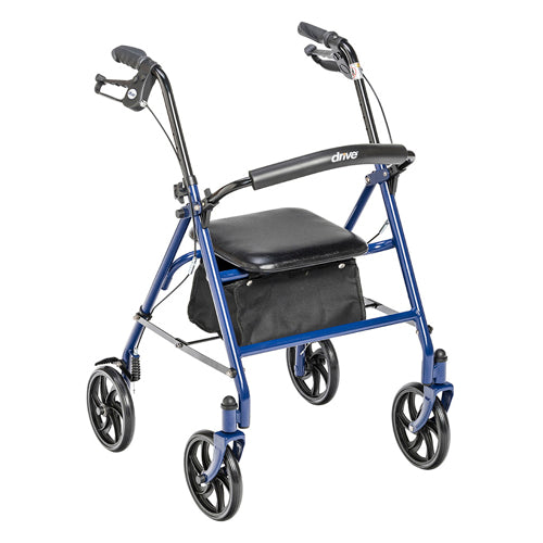 4 Wheel Steel Rollator w/7ð Casters & Basket- Loop-Blue product image