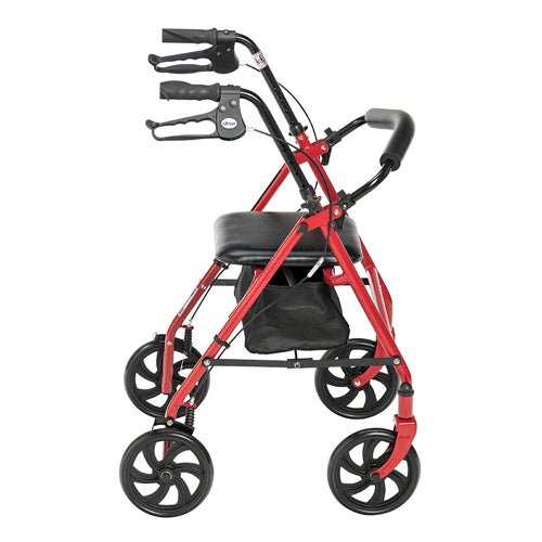 4 Wheel Steel Rollator w/7ð Casters & Basket-Loop-Red product image