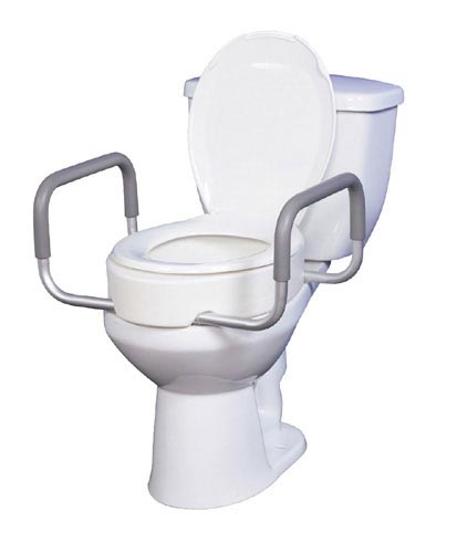 Elevated Toilet Seat w/Arms For Elongated Toilets T/F product image