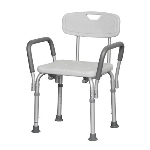 Bath Bench Adj Ht. w/Back-KD Remov. Padded Arms (PMI) product image