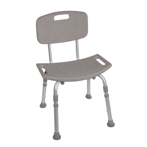 Shower Safety Bench W/Back - KD Tool-Free Assembly Grey product image