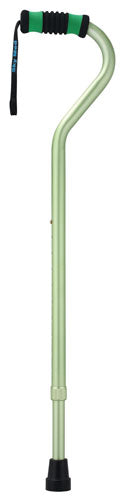 Standard Offset Walking Cane Adjustable Aluminum Green product image