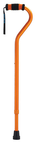 Standard Offset Walking Cane Adjustable Aluminum Orange product image