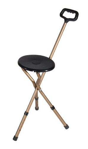 Cane Seat Adjustable w/Nylon Handle Bronze Folding product image