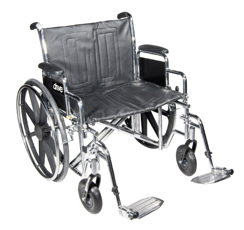 Wheelchair Std Dual-Axle 24 w/Rem Full Arms & S/A Footrest product image