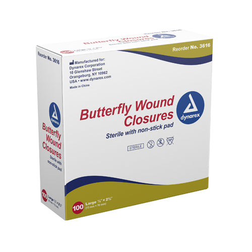 Adhesive Bandages Sterile Butterfly 1/2 x2-3/4 Bx/100 product image