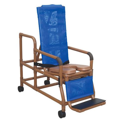 Shower Chair Reclining Tilt-N-Space Wood Tone w/Pail product image