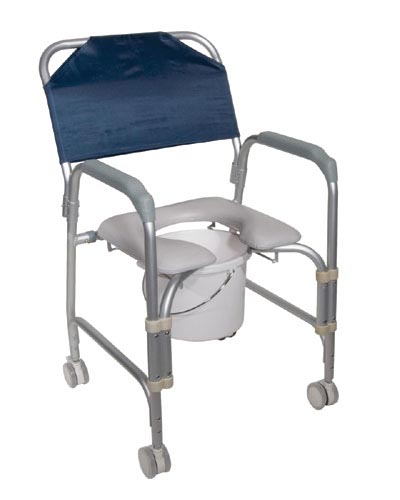 Aluminum Shower Chair/Commode with Casters Knockdown product image