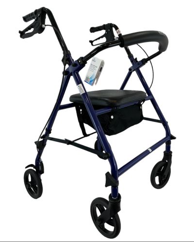 ROLL WITH ME Steel Rollator w/6 Wheels K/D Blue Case/2 product image