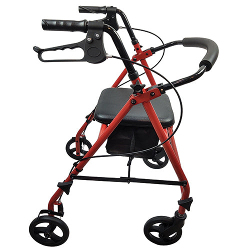 ROLL WITH ME Steel Rollator w/6 Wheels K/D Red Case/2 product image