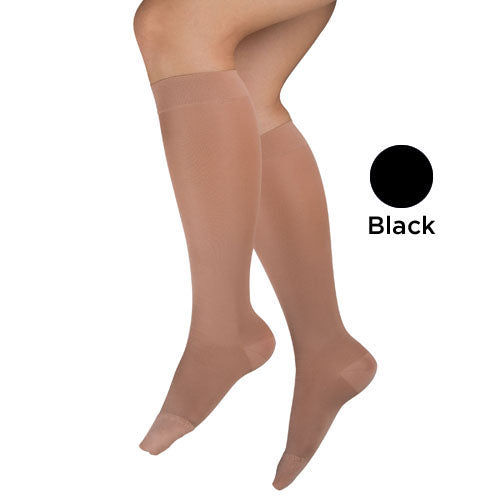 MicroFiber Moderate Md 15-20mmHg Knee Highs Black product image