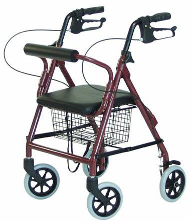 Bariatric 4-Whl Rollator Hemi Burgundy Imperial 450# Wt Cap product image