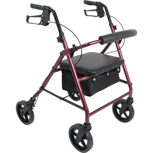 Deluxe Aluminum Rollator 8 Wheels Burgundy product image