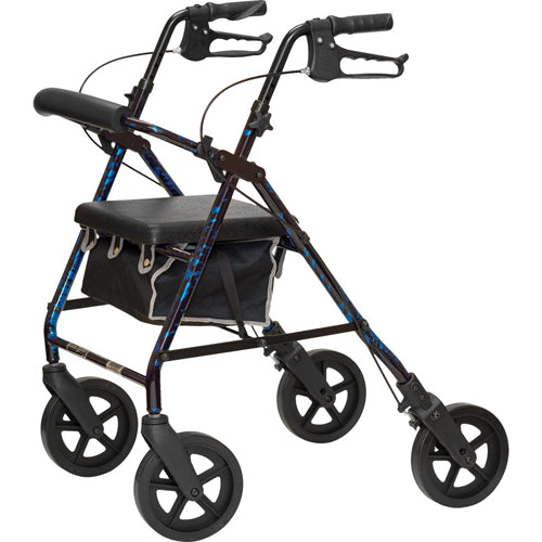 Deluxe Aluminum Rollator Blue Flame 8 Wheels product image