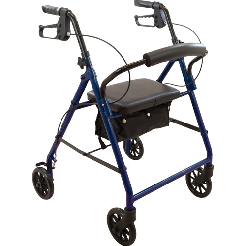 Rollator Steel 6 Wheels Blue 300 lb. Weight Cap product image