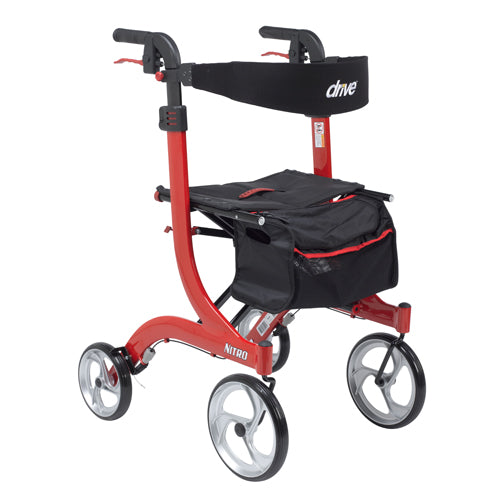 Nitro Aluminum Rollator Red Tall Height w/10 Casters product image