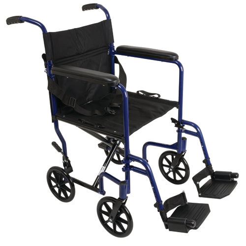 Aluminum Transport Chair w/ Footrests Blue product image