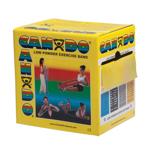 Cando Exercise Band Yellow X-Light 50-Yard Dispenser Box product image