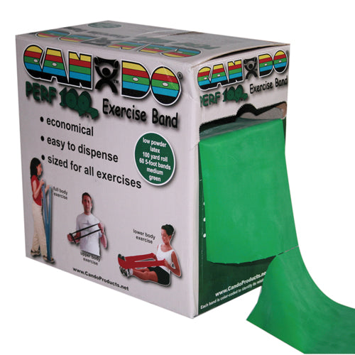 Cando Exercise Band Green Medium 100-Yard Dispenser Box product image