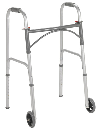 Folding Walker  Steel  Two Button  w/5  Wheels  Case/4 product image