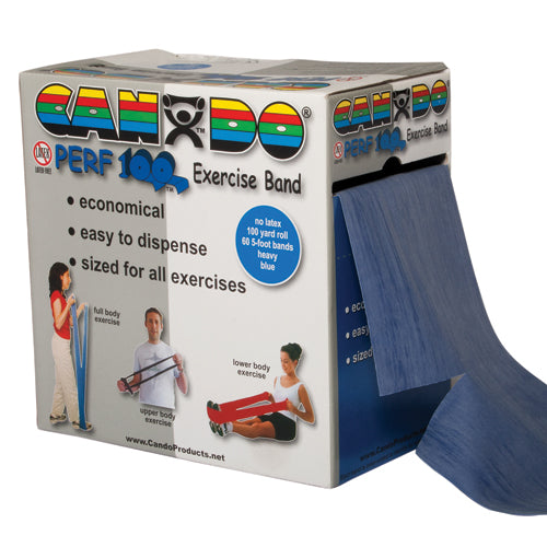 Cando No Latex Exercise Band Blue Heavy 100yd Dispenser Box product image