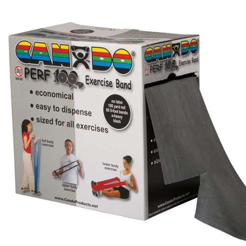Cando No Latex Exercise Band Black X-Heavy 100yd Dspnsr Box product image
