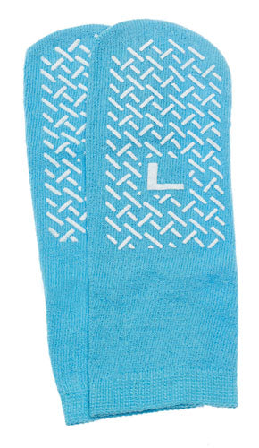 Slipper Socks; Large Sky Blue Pair  Men's 7-9   Wms 8-10 product image