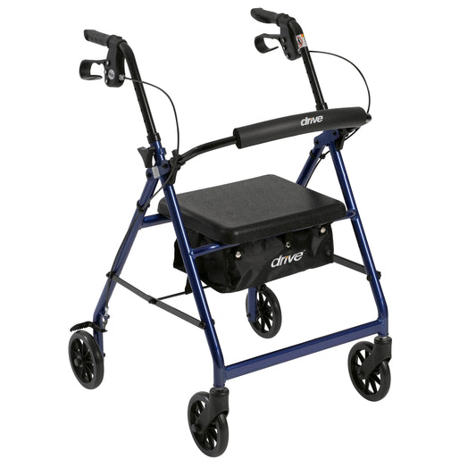 Rollator 4-Wheel with Pouch & Padded Seat Blue - Drive product image