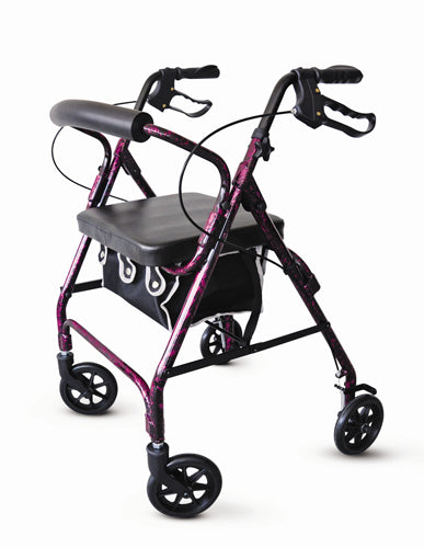 Rollator Alum - Flame Purple with Loop Brakes - PMI product image