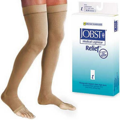 Jobst Relief 20-30 Thigh-Hi Dot OT Beige Med Silicone Band product image