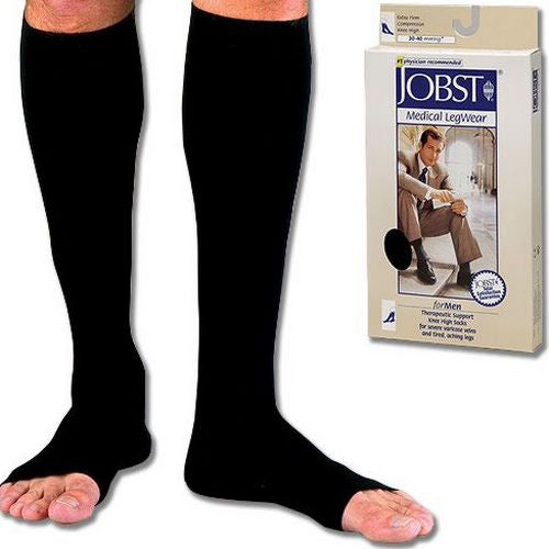Jobst For Men 20-30 Open Toe Knee-Hi  Black Large product image