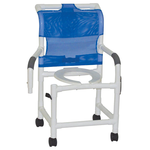 Shower Chair/Commode  PVC 18  w/Double Drop-Arms & Casters product image