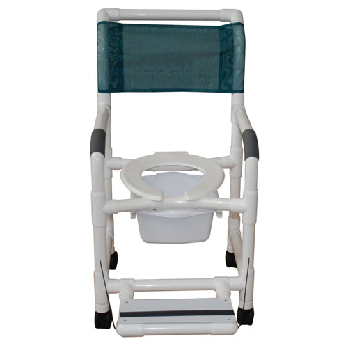 Shower Chair PVC Deluxe w/Folding Footrest & Sq. Pail product image