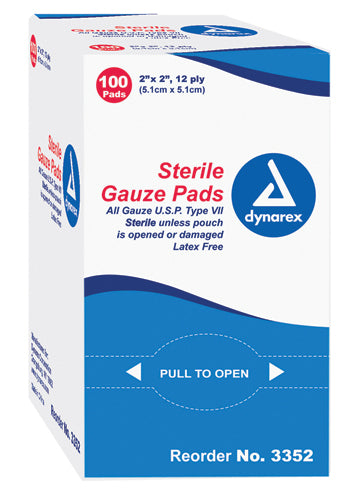 Gauze Sponges Sterile- 1's 2 X 2 -12ply Bx/100 product image
