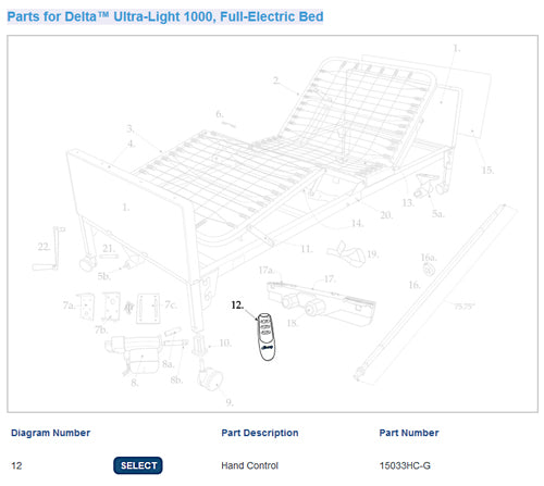 Hand Control for #1802CHP (Mfgr #15033HC-G) product image