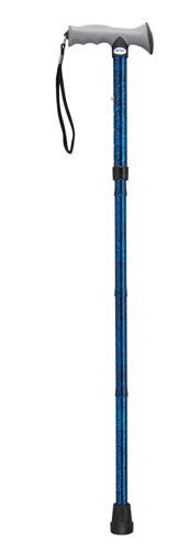 Folding Cane Alum w/Gel Grip Blue Crackle product image