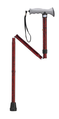 Folding Cane Alum w/Gel Grip Red Crackle product image