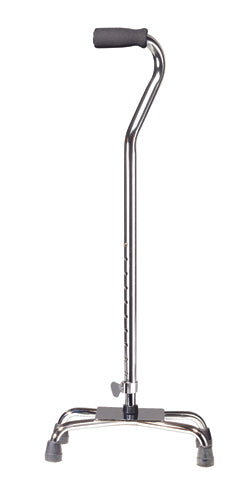 Quad Cane-Large Base Silver w/Vinyl Grip product image