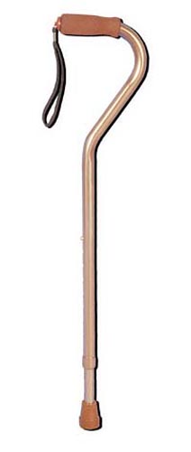 Deluxe Adjustable Cane Offset W/Wrist Strap-Bronze product image