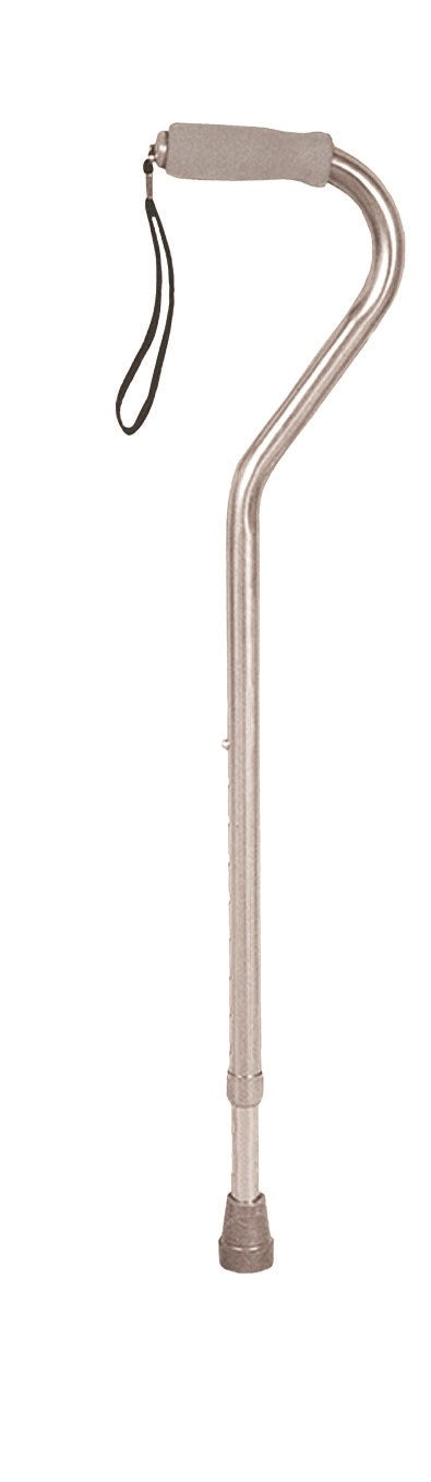 Deluxe Adjustable Cane Offset W/Wrist Strap-Silver product image