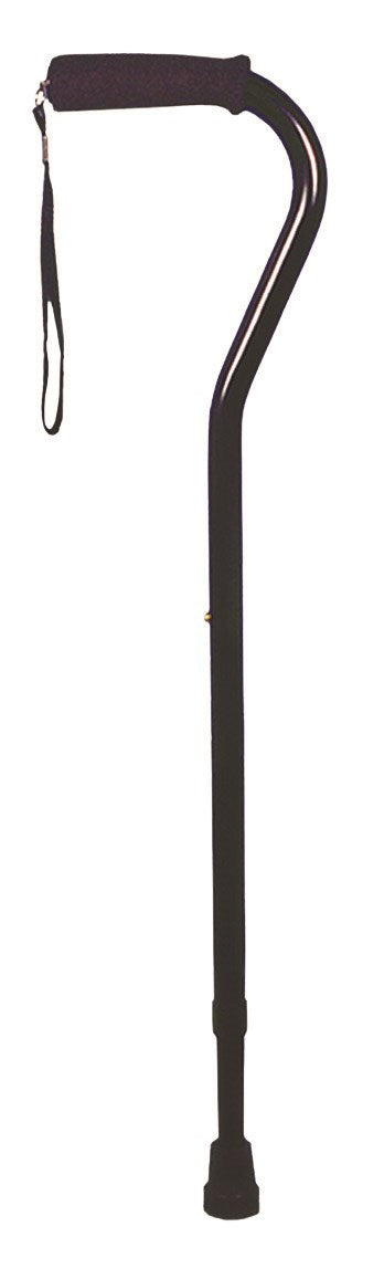Deluxe Adjustable Cane Offset W/Wrist Strap-Black product image