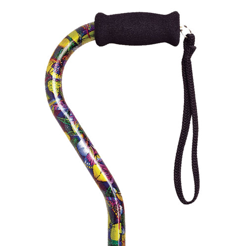 Offset Handle Aluminum Cane Color Butterfly         (Each) product image