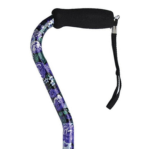 Offset Handle Aluminum Cane Color Mauve Floral      (Each) product image