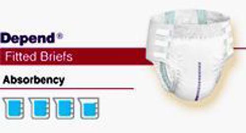 Depend Fitted Brief Large 42  - 52  4-Bx/18 product image