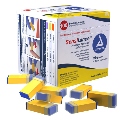Pressure Activated Lancets 26g 1.8mm Yellow (Bx/100) product image