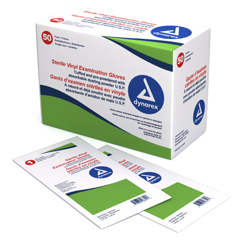 Sterile Vinyl Exam Gloves Small - 50 Pr/ Bx product image