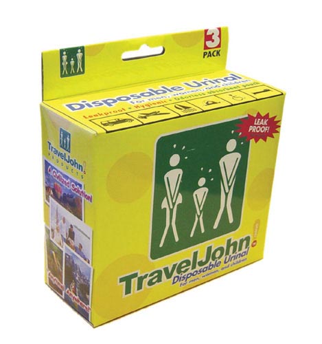 Travel John Disp Urinary Pouch  Bx/3 product image