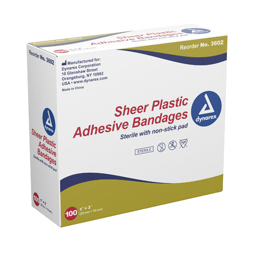 Adhesive Bandages Sheer Strips 3/8 x1-1/2  Sterile  Bx/100 product image