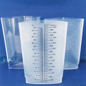 Triangular Graduates  32 oz. Polystyrene  Graduated 200/cs product image
